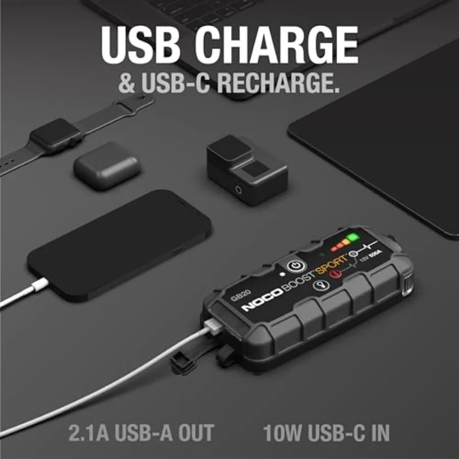 Boost GB20: 500A UltraSafe Jump Starter 12V بطارية ليثيوم معززة صندوق الانتقال المحمول مع بنك الطاقة المدمج والطائر C #4