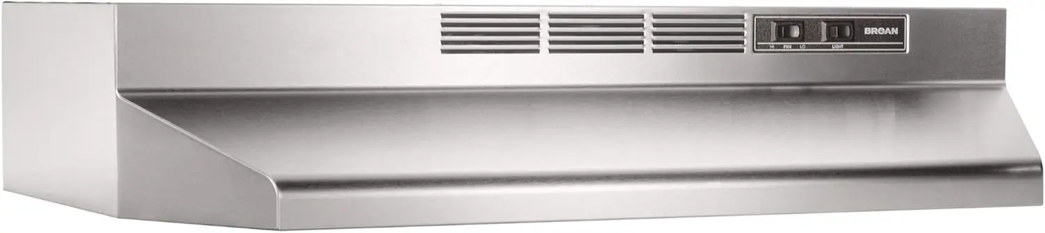 Broan-NuTone 413604 Non-Ducted Ductless Range Hood Insert with Light, Exhaust Fan for Under Cabinet, 36-Inch, Stainless Steel