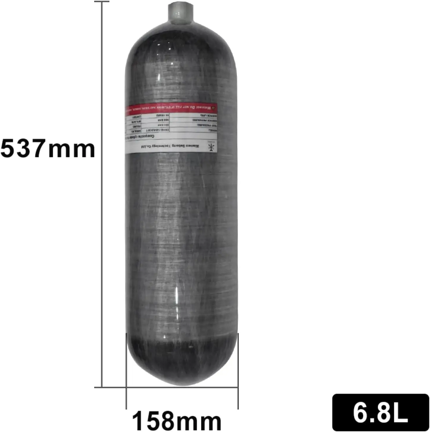 4500Psi Carbon Fiber Scuba Tank 6.8L 414Cu in 6800CC High Pressure Composite Cylinder,Diving Tank,Deep Dive Gas Cylinder,Pcp Air