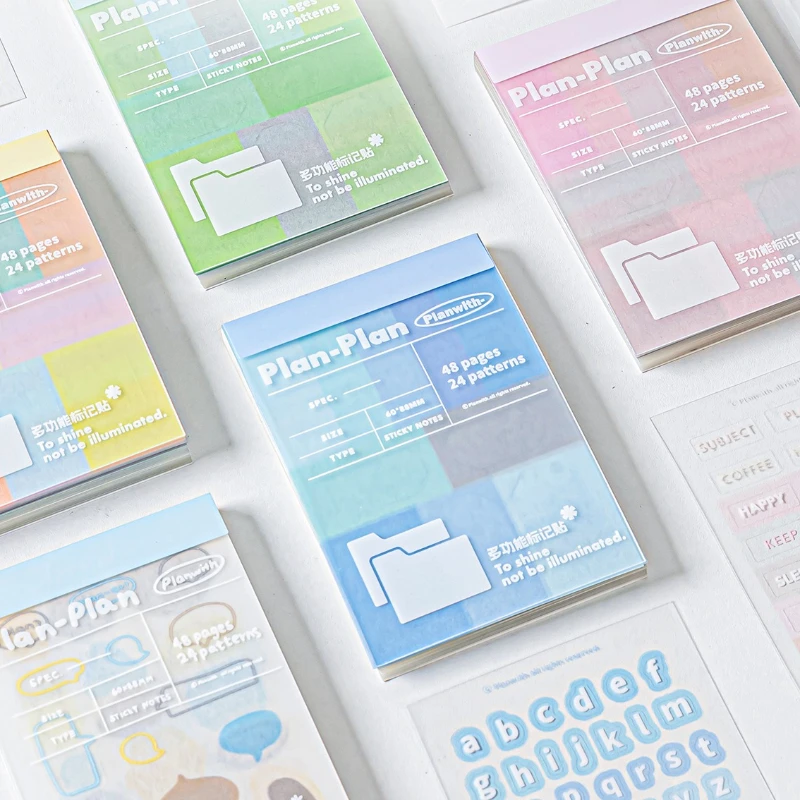 48sheet Multi-Color Tabs Index Tabs for Page Marking Note Taking Writeable Classification Stickers for Books Notebooks Office