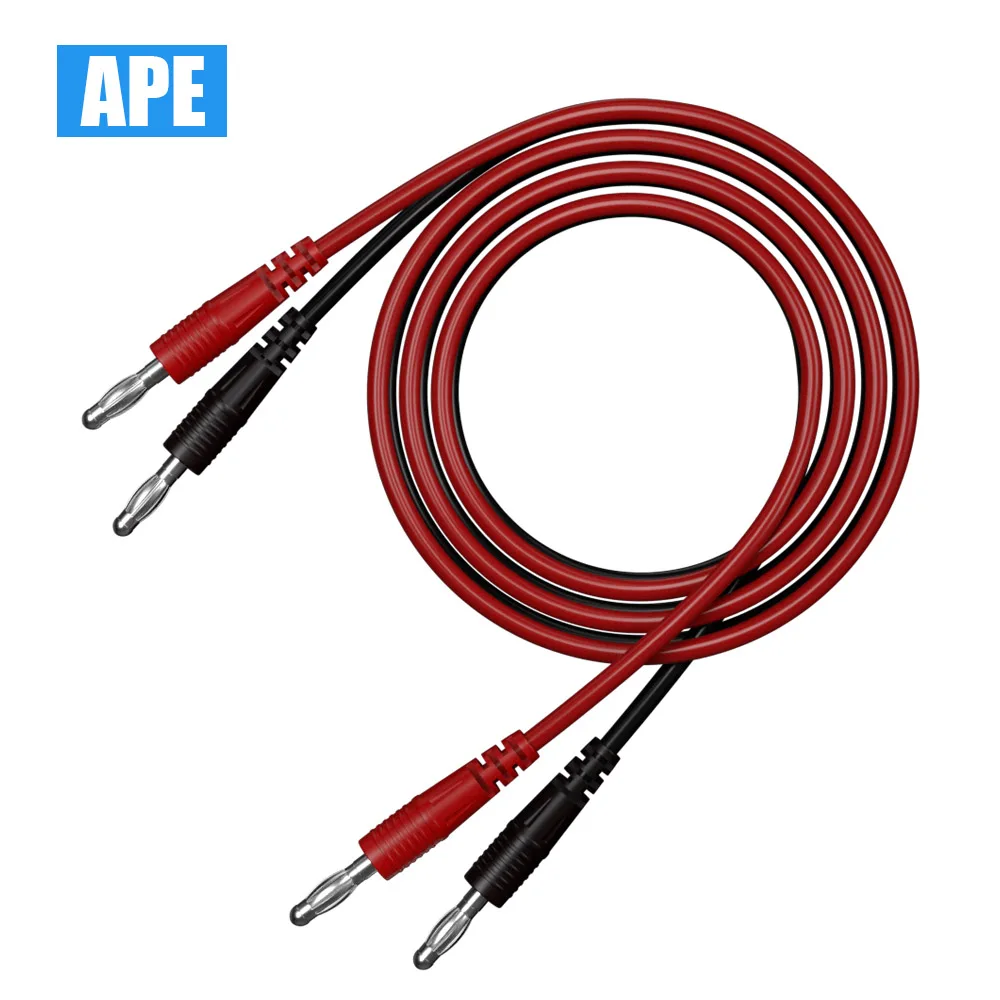 2pcs Multi-meter Test Leads Cable Line Wire 100cm Double Ends 4mm Banana Plug Electrical Connector