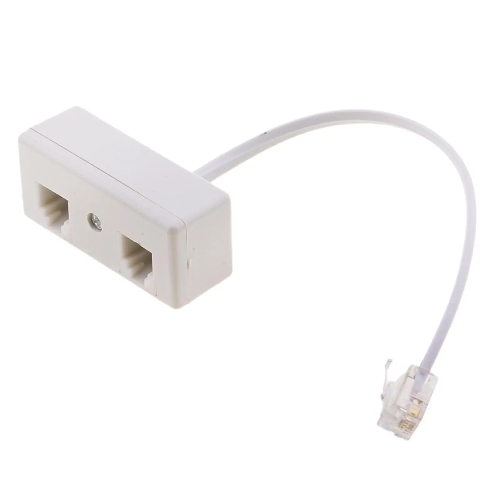 US Telephone Line Splitter RJ11 Two Way Plug Socket Adapter Surface Mount Box for Home Office Communication