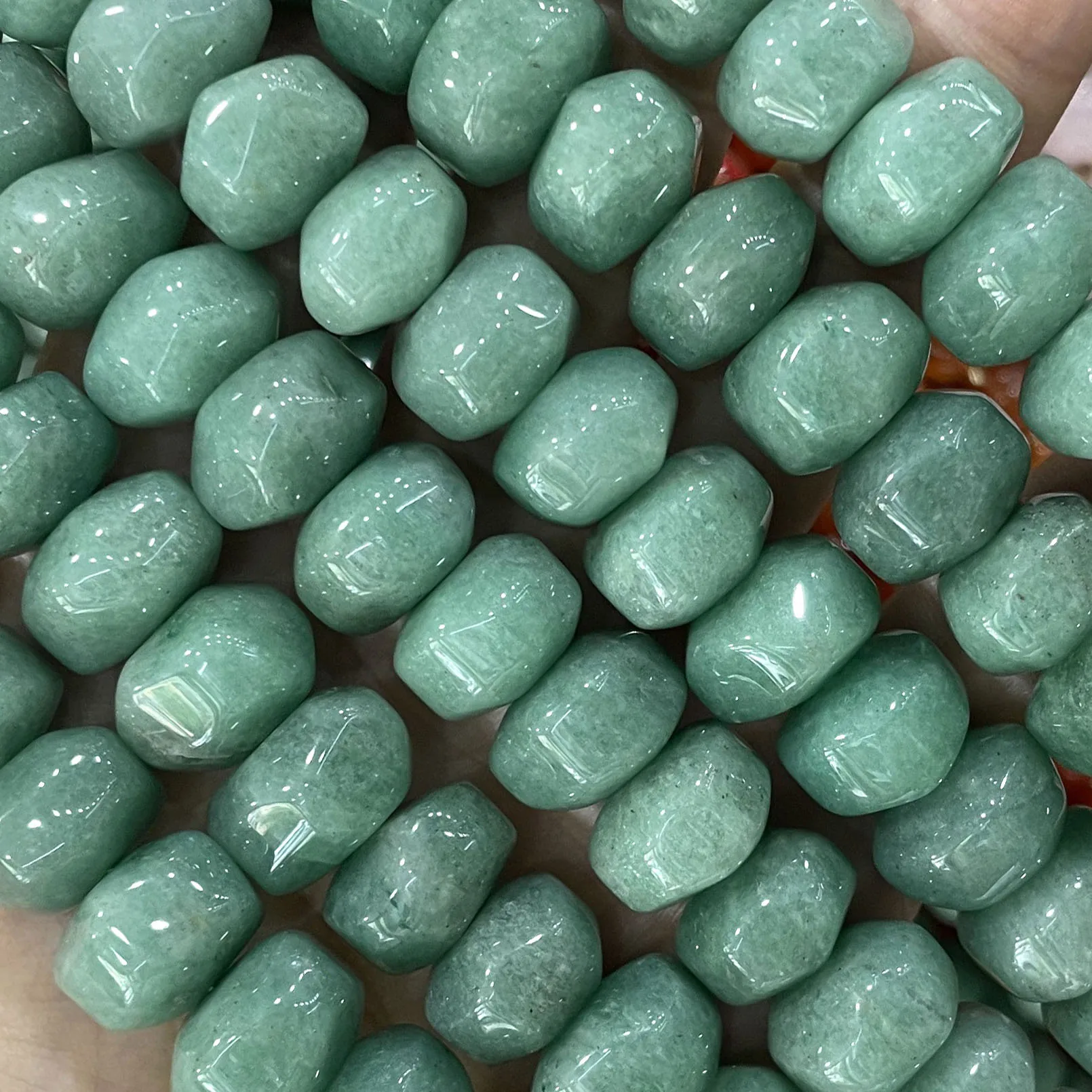Naturstein, facettiert, unregelmäßig, Aventurin, Amazonit, Achat, Spacer-Perlen für die Schmuckherstellung, DIY-Armbänder, Halsketten, 10 x 14 mm. – Detail 6