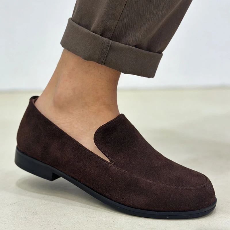 Women's Suede Leather Ballet Flats: Round Toe Comfort Dress Shoes