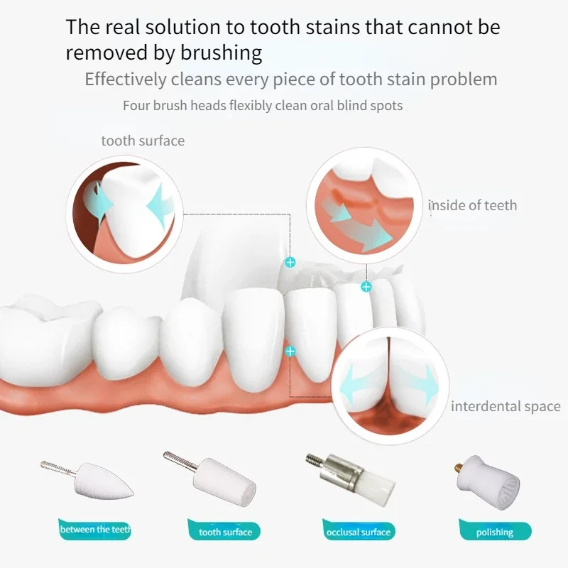 Tooth Polisher Electric Toothbrush Electric Toothbrush Adult Toothbrush Cleaning Whitening Teeth Remove Smoke Stains and Plaque