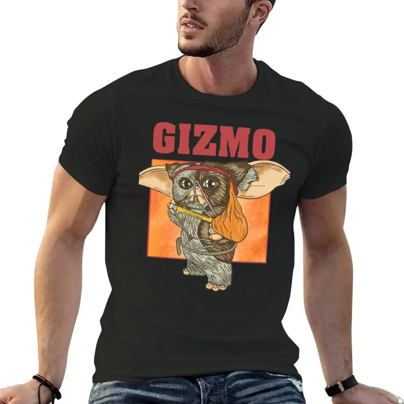 Camiseta de secado rápido para hombre, ropa de calle de gran tamaño, estilo vintage, Gizmo Rambo, ropa de verano