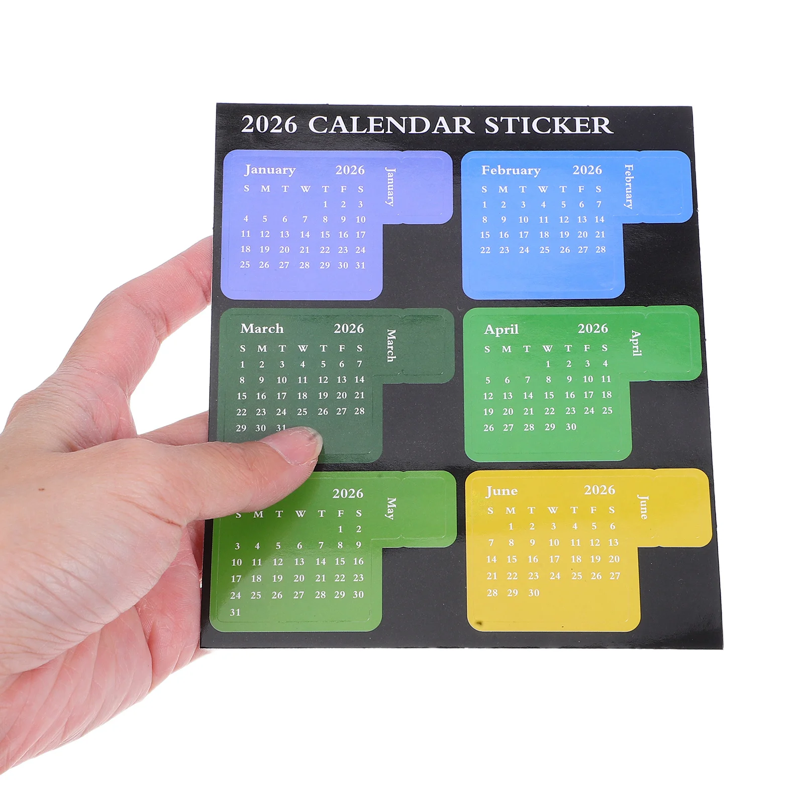 2Set Calendar 2026 Stickers Monthly Planner Tabs Self Adhesive Schedule Labels Sticky Page Markers for Notebooks Diaries