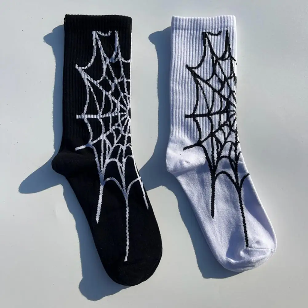 

Halloween Themed Socks Halloween Spider Skull Skeleton Print Sport Socks High Elasticity Anti-slip Unisex Long for Basketball