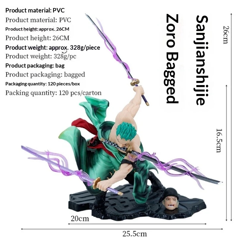 

One Piece Special Effects Edition Three Thousand World Solon Bag POP Three Blade Flow Battle Head Convertible Ornament Handmade