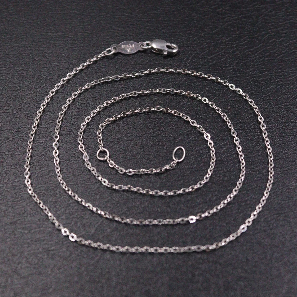 

Real Platinum 950 Necklace For Women 1.1mmW Rolo O Chain Lobster Clasp 17inch