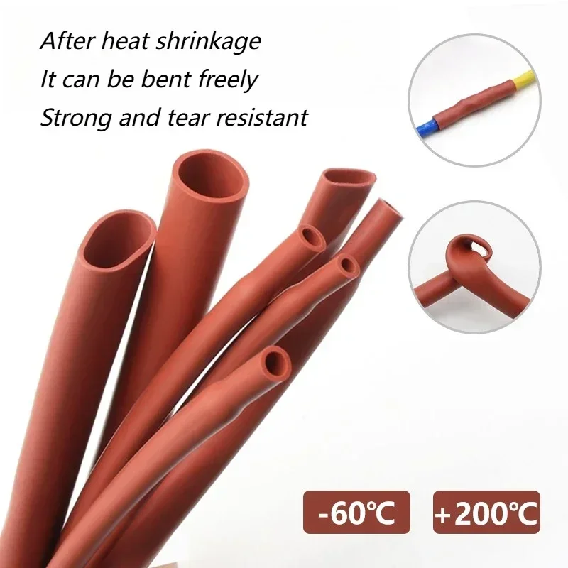 1M Weicher Silikon-Schrumpfschlauch mit 1,7:1 Verhältnis, 0,8mm - 30mm, Hochtemperatur-DIY-Kabelschutz und Reparaturummantelung, Isolierte Kabelhülle – Detail 8