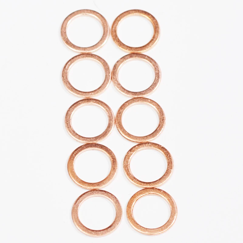 20X/50X M10 10mm Motorcycle Braided Clutch Brake Hose Banjo Seal Copper Crush Washer Motorcycle Hose Washers Accessories Tools