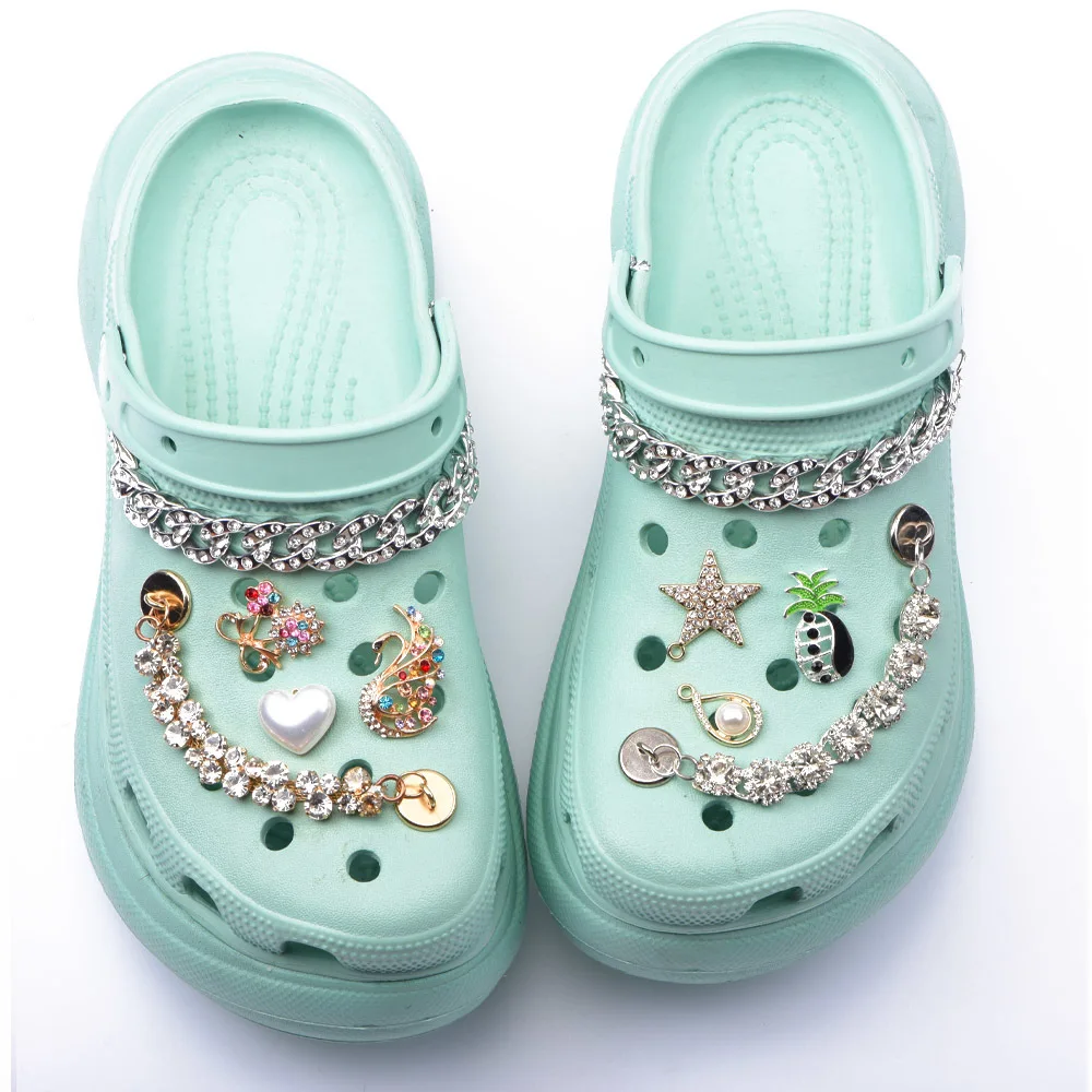1pcs Metal Brand Designer Shoe Accessories Charms Bling Rhinestone Butterfly For Clog Decoration for Girls Gifts