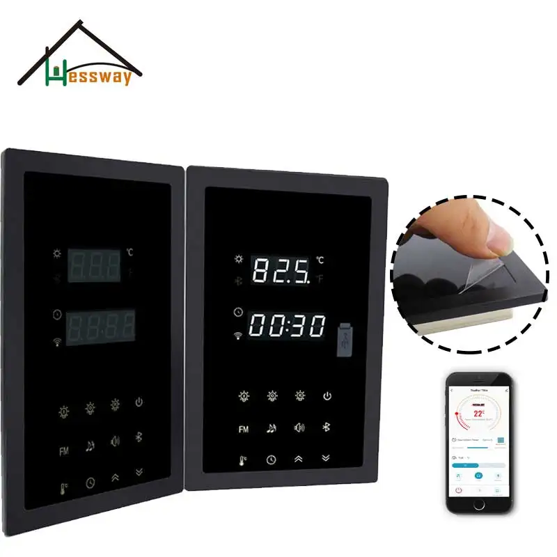 Timer Sauna Room Multifunctional Control WIFI Panel for 380V/220V,3-Sets 30A Relay Infrared Heating Rod Temperature Adjustment