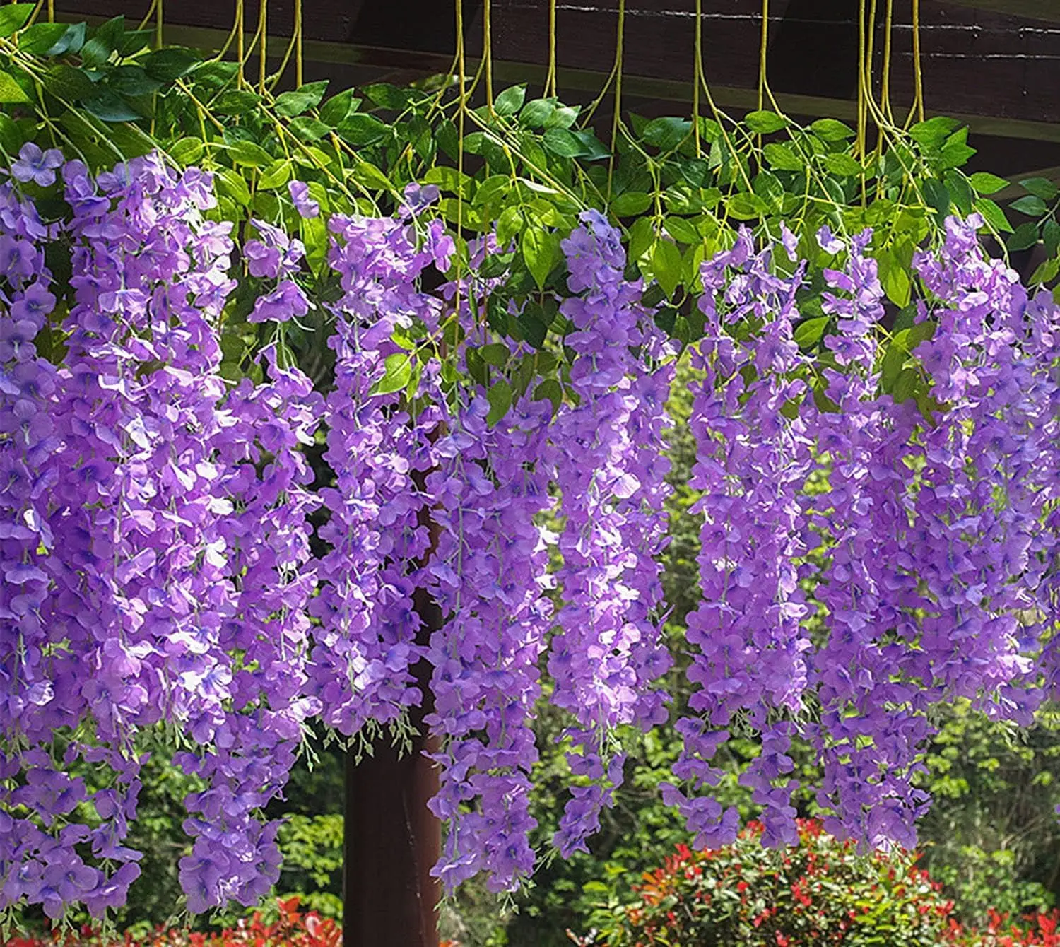 

Light Purple Fake Hanging Flowers - 12 Pieces 3.75 Feet/Piece Artificial Wisteria Vine Ratta Hanging Garland Silk Flowers