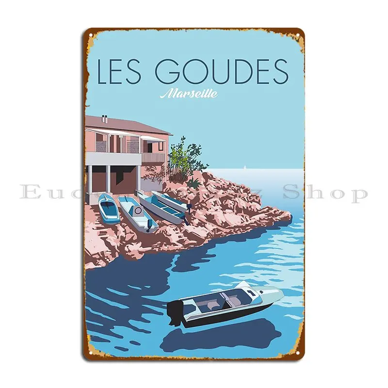 Металлический знак Les Goudes Marseille, украшение для бара, клуб, индивидуальный клуб, жестяная вывеска, плакат Металлический знак Les Goudes Marseille, украшение для бара, клуб, индивидуальный клуб, жестяная вывеска, плакат