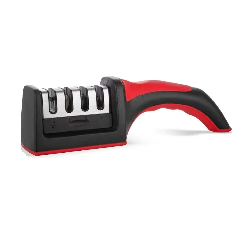 New! For Home Use Professional 3 Slot Knife Sharpener, Multifunctional Kitchen Knife Sharpening Tool with Ergonomic Handle,