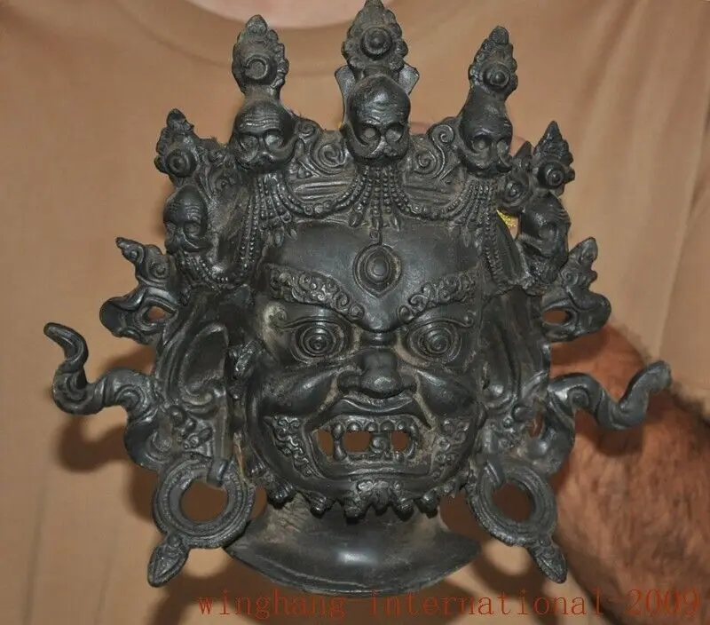 Tibet Buddhism temple bronze Mahakala Wrathful Deity Buddha Statue Wall hanging