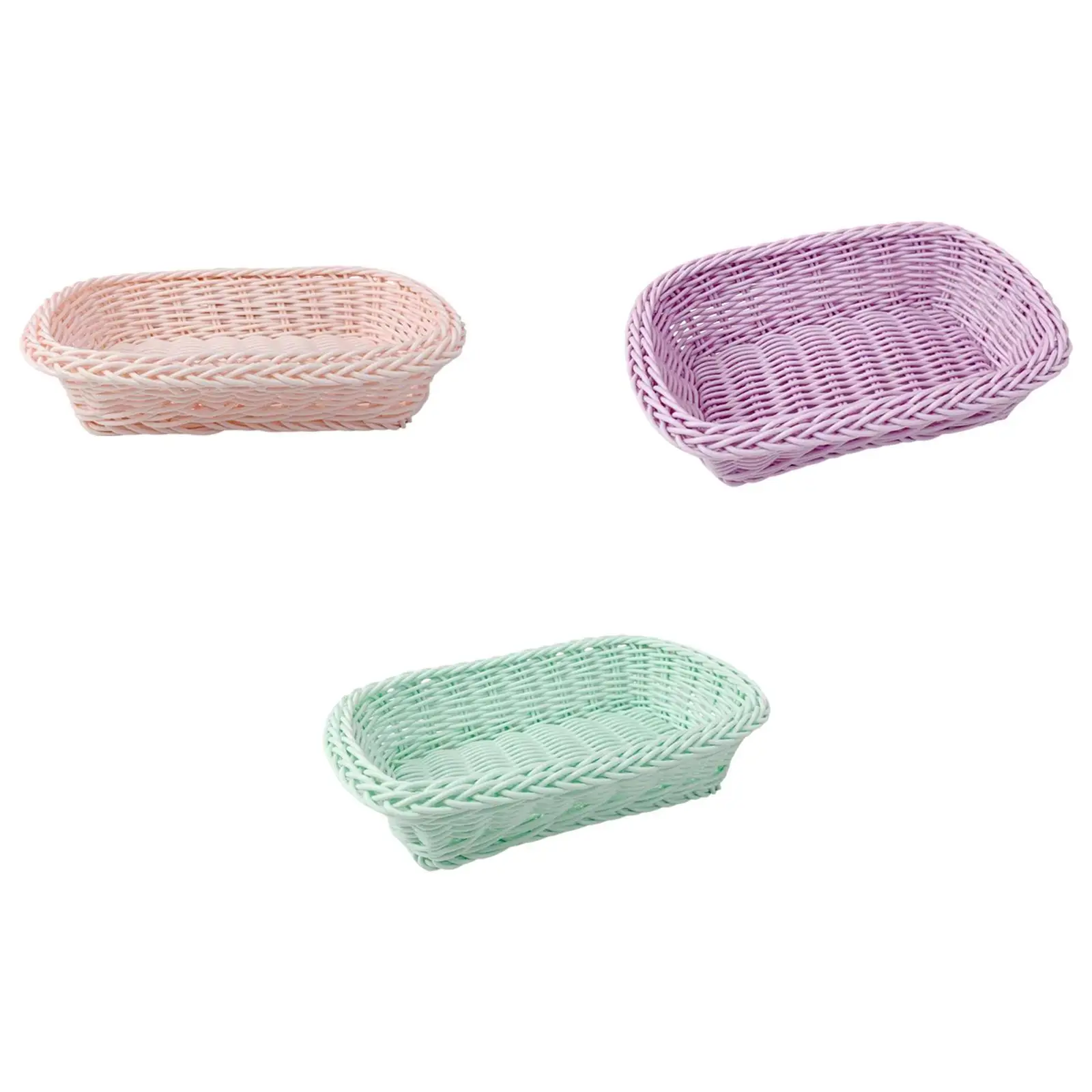 Hand Woven Basket Portable Table Decoration Cosmetic Box Sundry Holder Snack Basket for Linen Closet Kitchen Office Shelves