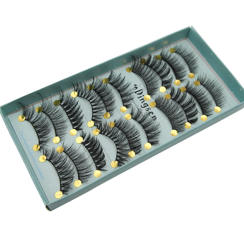 10 pairs mix 3D Faux Mink Lashes Natural Long False Eyelashes Volume Fake Lashes Makeup Extension Eyelashes maquiagem