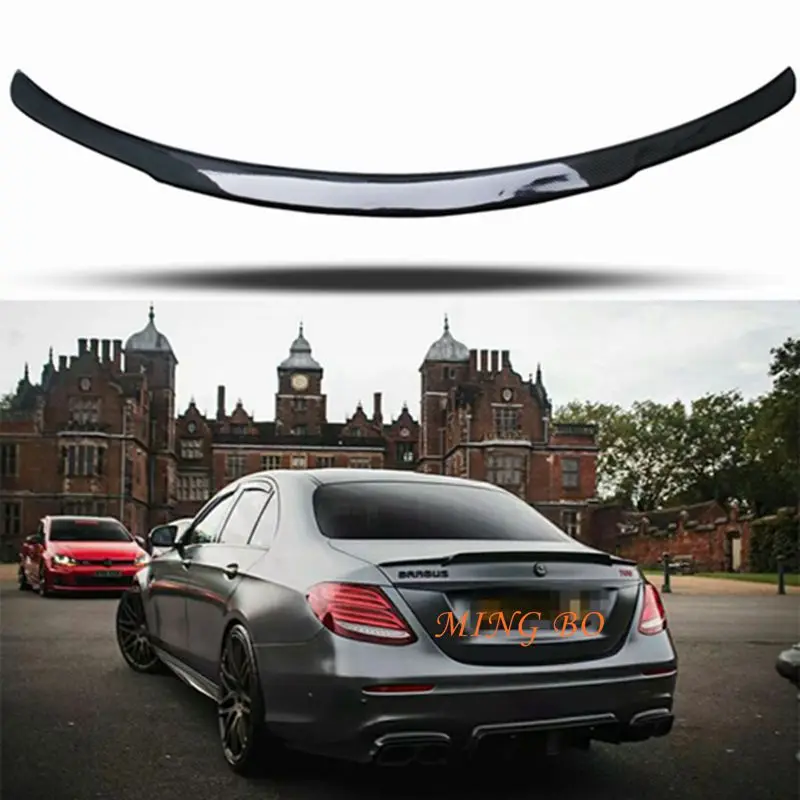 FOR Mercedes-Benz E-Class W213 4Door Sedan  Carbon Fiber Rear Spoiler Trunk Wing 2016-2023 FRP Forged carbon