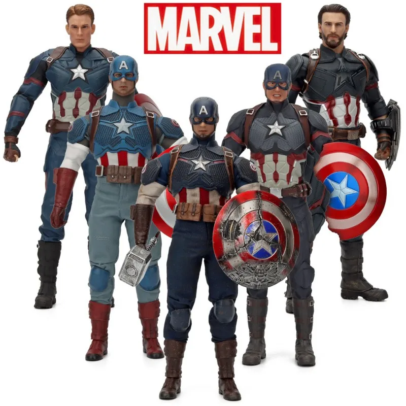 

1:6 Marvel Avengers Action Figures Captain America Raytheon Thor Pvc Doll Hand Made Statue Model Decorate Toy Gift 30cm