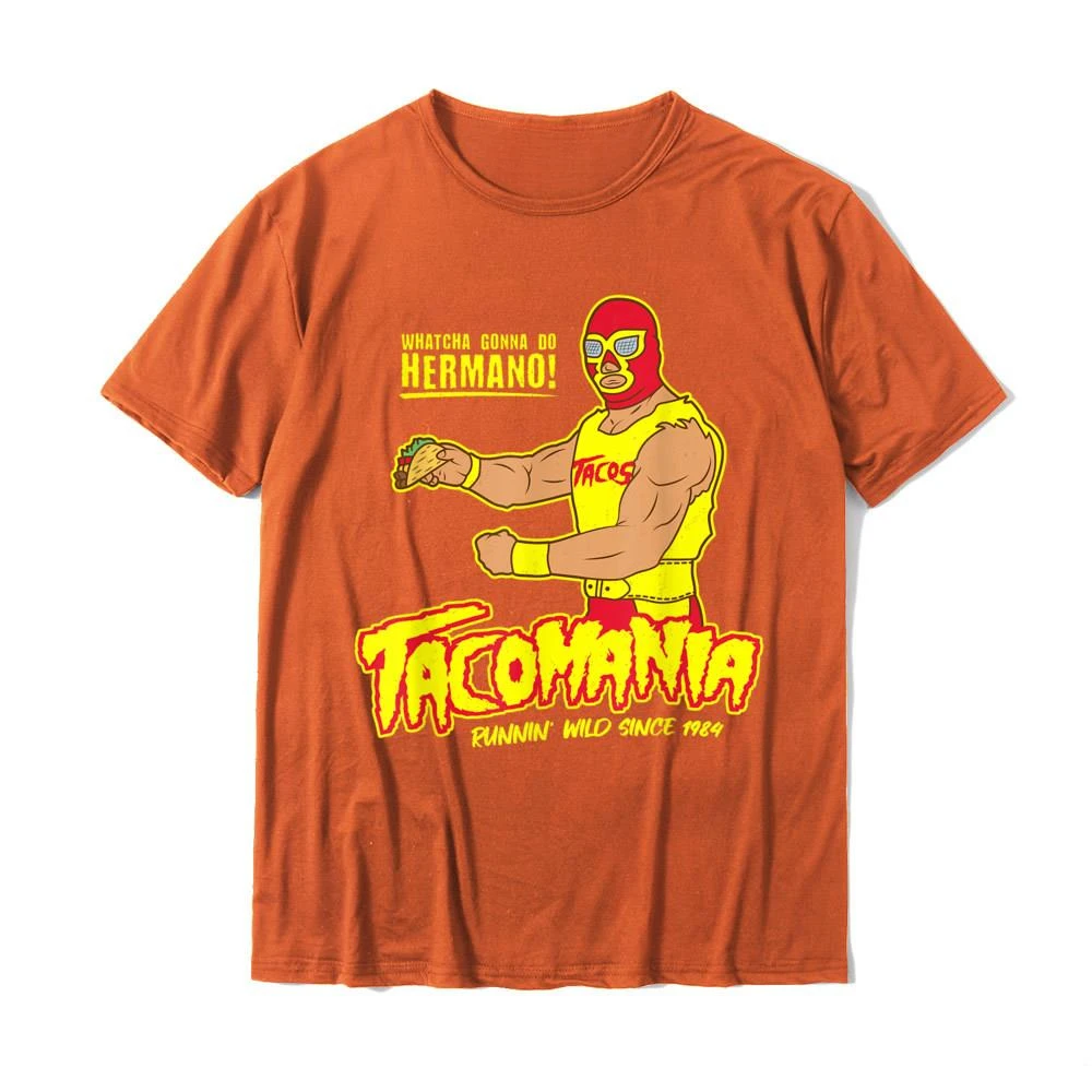 Tacoma Fun Taco Wrestling Luchador Printed T-shirt Unisex Kawaii Top Cotton Short Sleeved Loose Fitting Clothing image 5