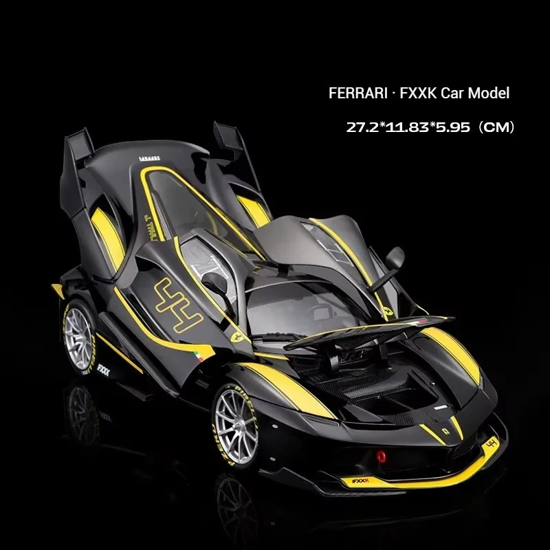 Bruago 1:18 Ferrari Fxxk Black 44 Simulation Alloy Car Model Racing Metal Car Model Enthusiast Collection Ornament Male Toy Gift