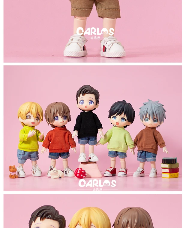 Ob11 Puppen kleidung einfarbig gestreiftes Hoodie-T-Shirt mit langen Ärmeln Zubehör für bjd, gsc, obitsu11, molly, ymy, p9, gsc – Detail 8