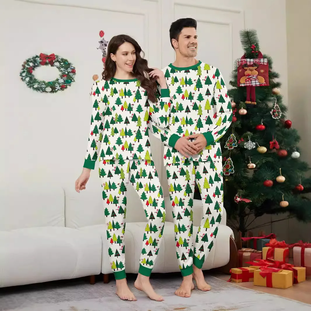 2025 New Christmas parent-child casual loose pajamas, New Year family matching clothing for couples/children 2-piece pajamas