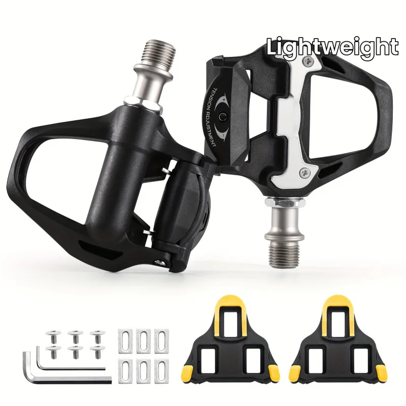 Lightweight SPD-SL Road Bike Pedals, 268g/Pair, Cleat Set for Cycling