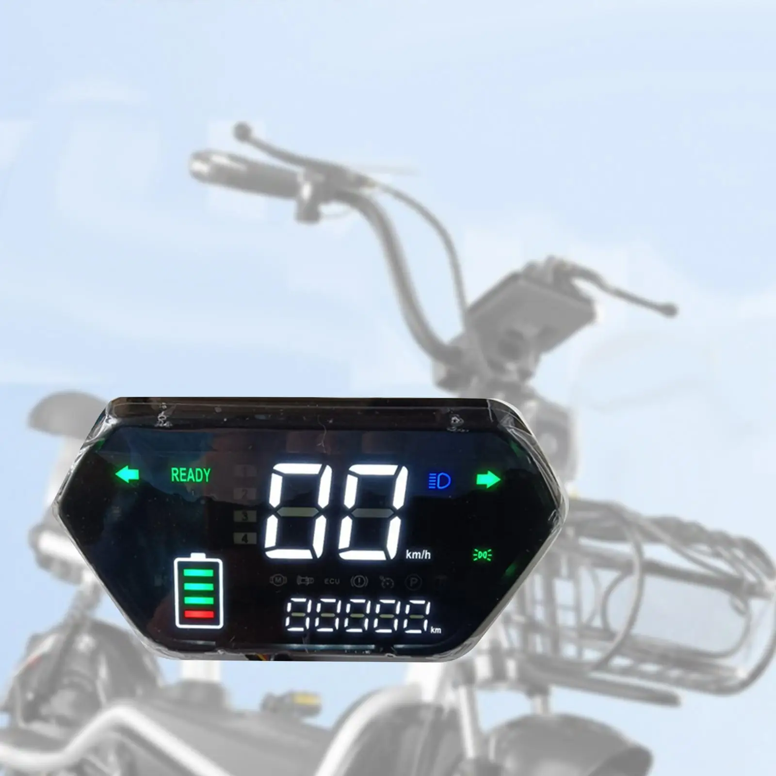 

Electric Bike Speedometer Easily Install with Multifunction Indicator Light Electric Bike Tachometer Odometer Parts Assembly