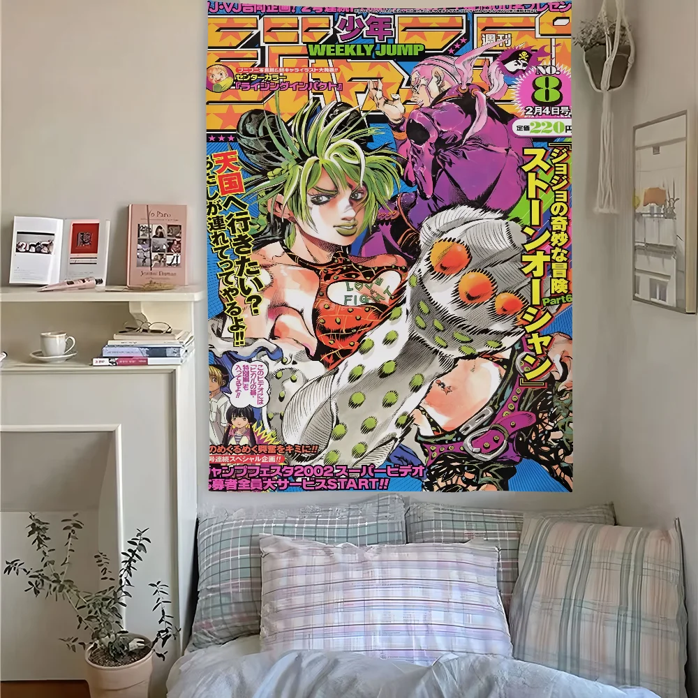 

Cartoon J-JoJo's Bizarre AdventureS Tapestry Perfect For Home&Living Bedroom Decor Wall Art Backdrop Banner