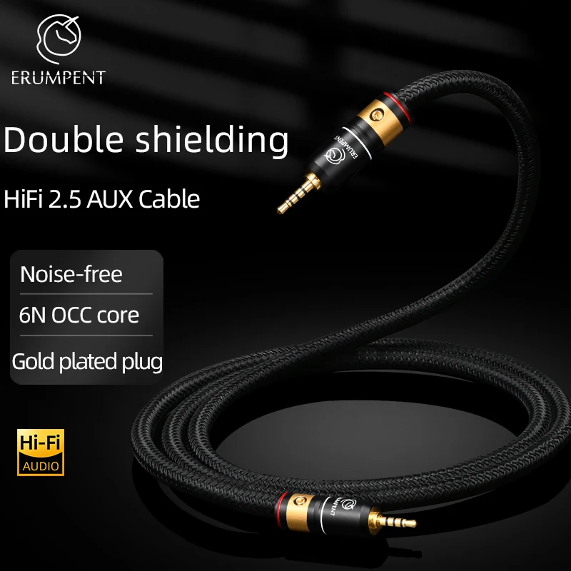 

ERUMPENT HiFi 2,5 мм Aux аудио кабель 6N OCC Core позолоченный Aux 2,5 мм разъем кабель для 2,5 мм наушников DAC