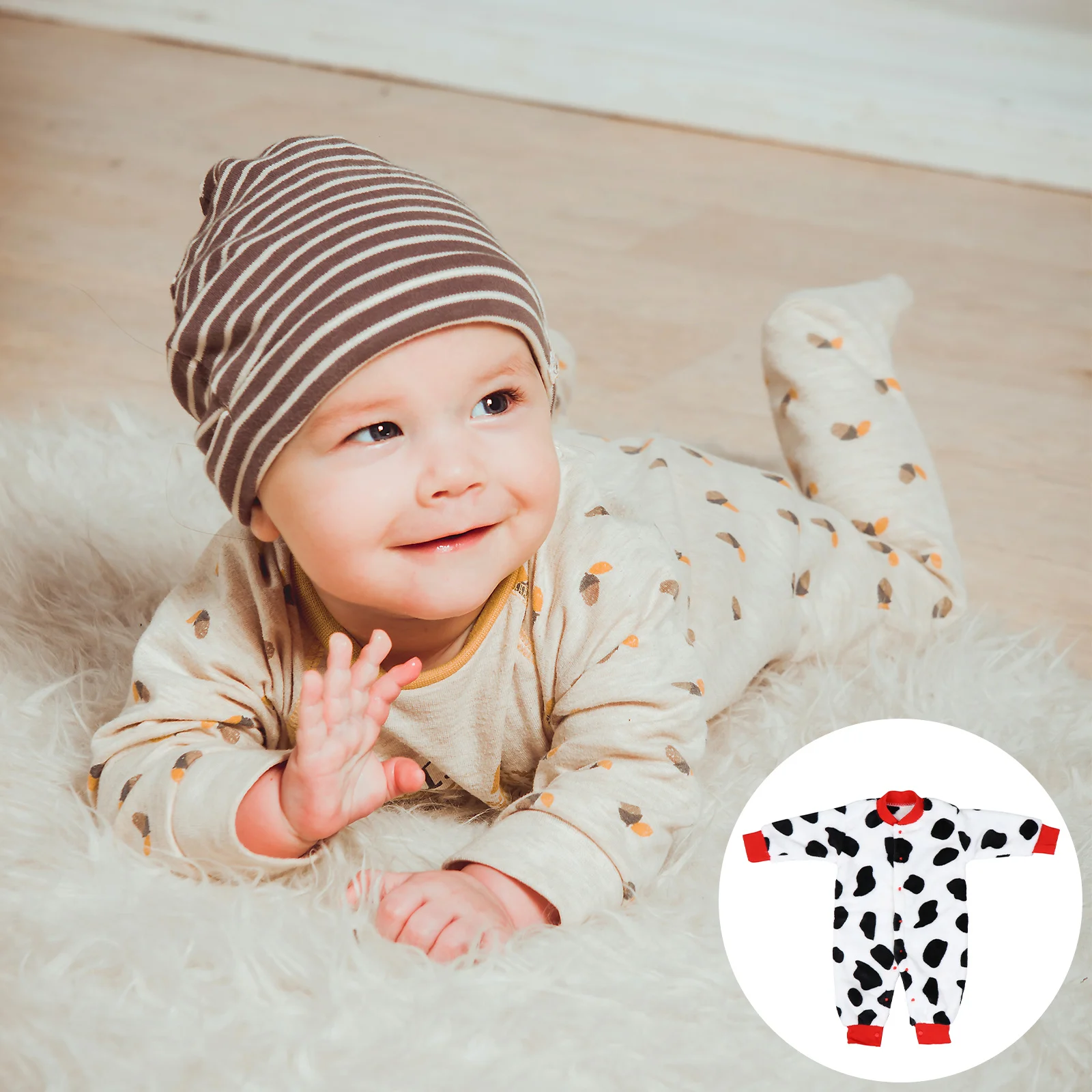

Cow Spotted Onesie Toddler Jumpsuit Baby Romper Costume Newborn Clothes Infant for Kids Dress Lovely Warm
