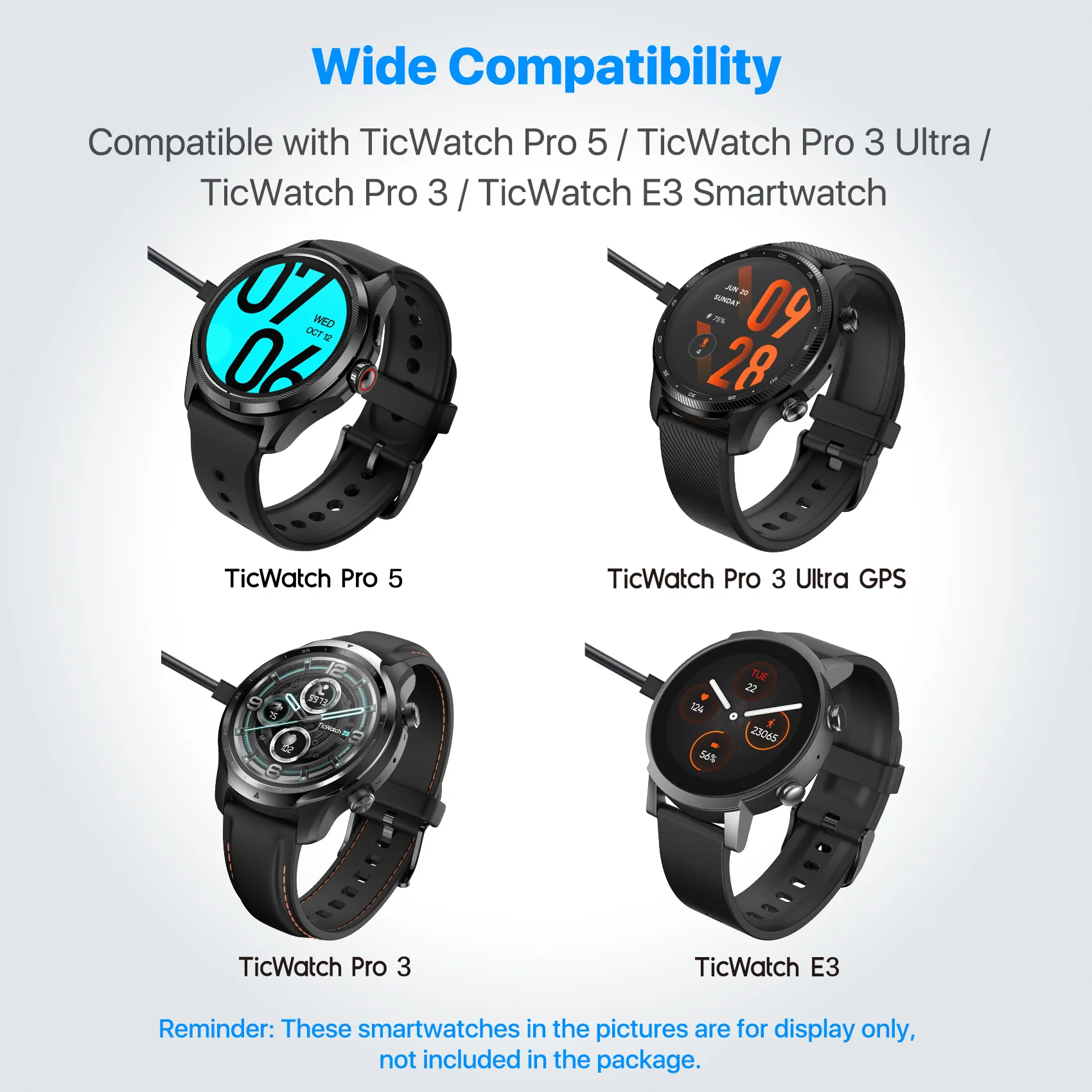 TicWatch Pro 5 / TicWatch Pro 3 Ultra / Ticwatch E3 Charging Dock Replacement charger