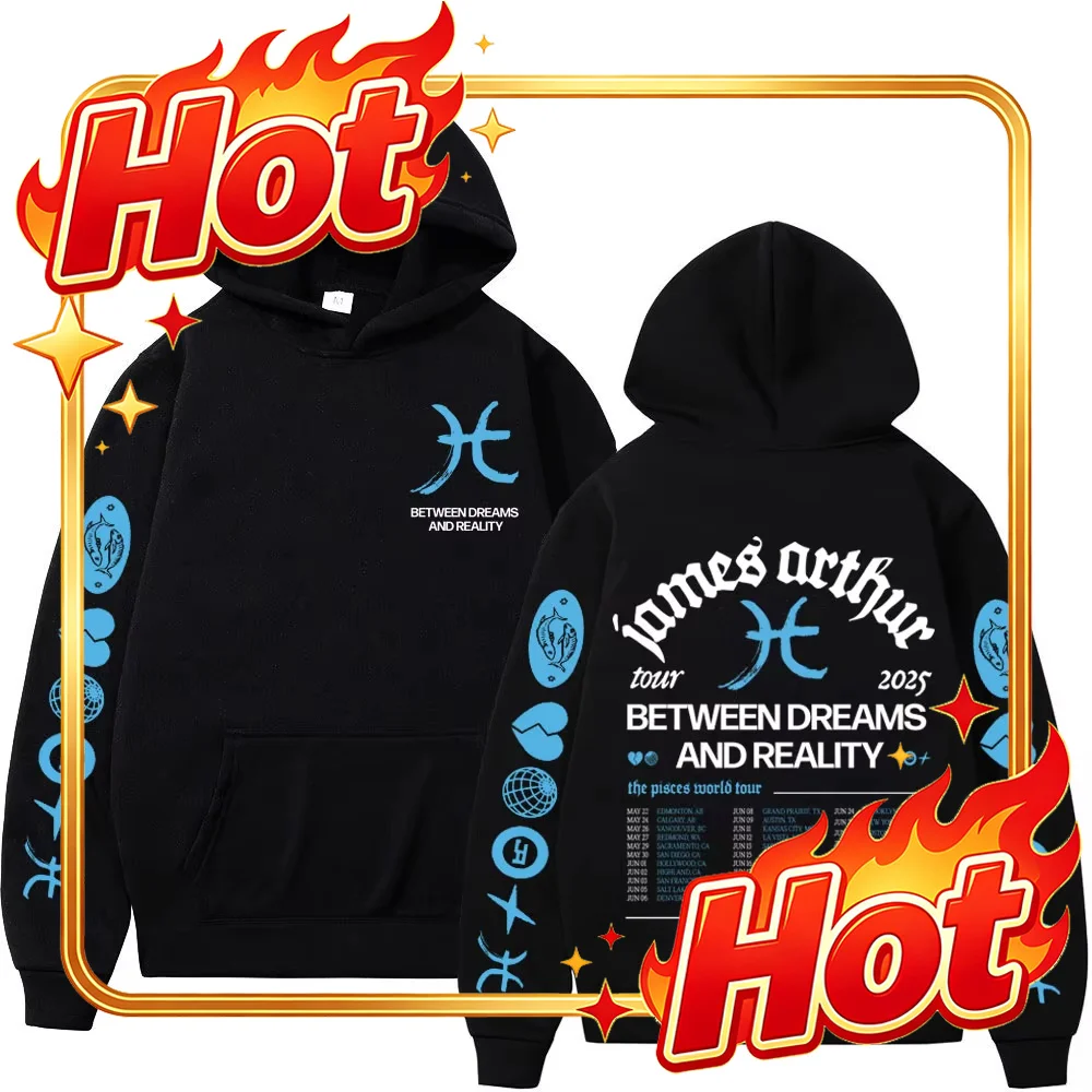 Custom James Arthur The Pisces World Tour 2026 Hoodie Men Women Fashion Sweatshirt Long-sleeved Aesthetic Trendy Casual