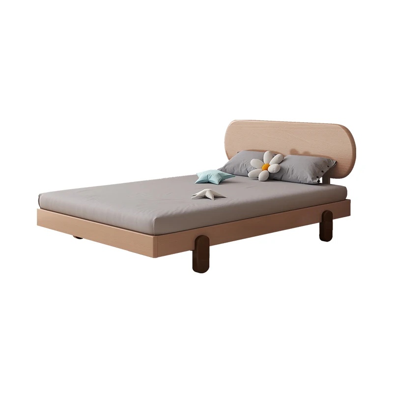 

Solid wood teen boys and girls Nordic light luxury European beech 1.2/1 meters children's room princess single bed