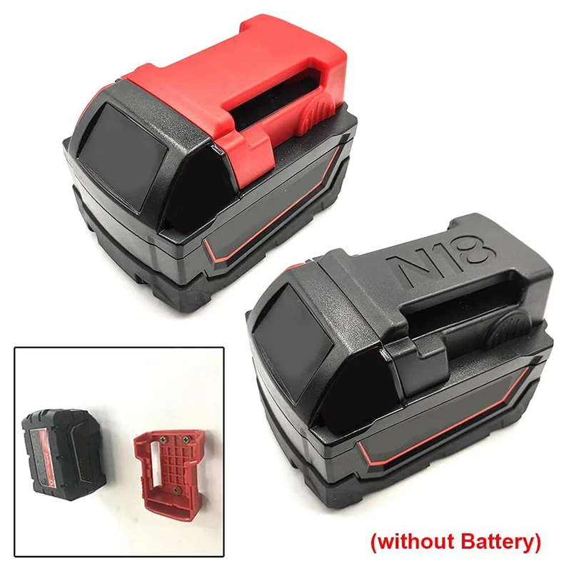 Imagem -05 - Resistente Bateria Ferramenta de Energia Suportes Montagem para Milwaukee 18v Broca Ferramenta Elétrica e Bateria Capa Doca Rack Armazenamento Vermelho Preto Peças