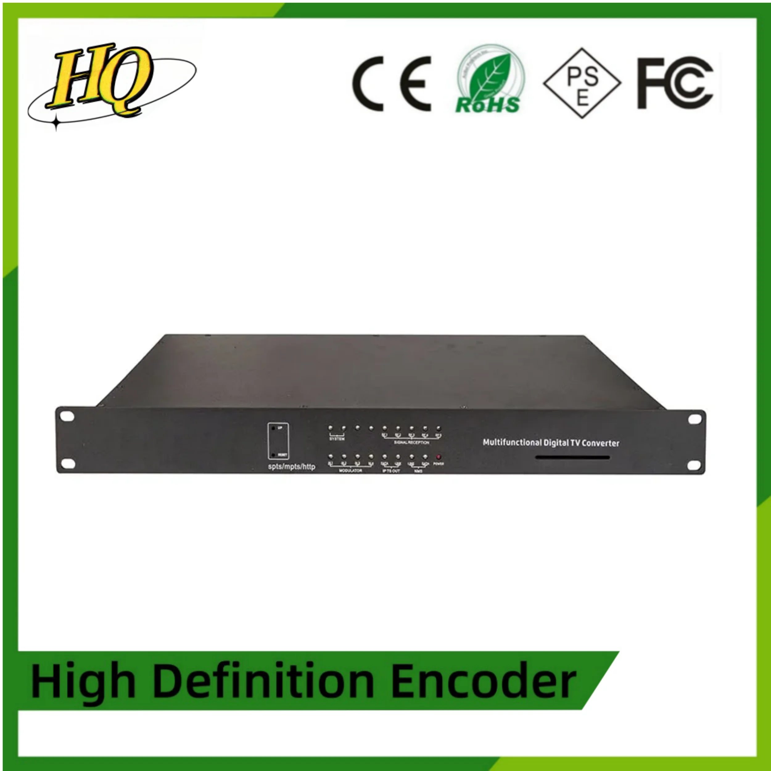 RF Modulator for Front End Systems, 5 Channel Tuner for IP HTTP, RTSP, dvb-s2, dvb-t, dvb-t2, dvb-c, isdbt, Receiver for DTV