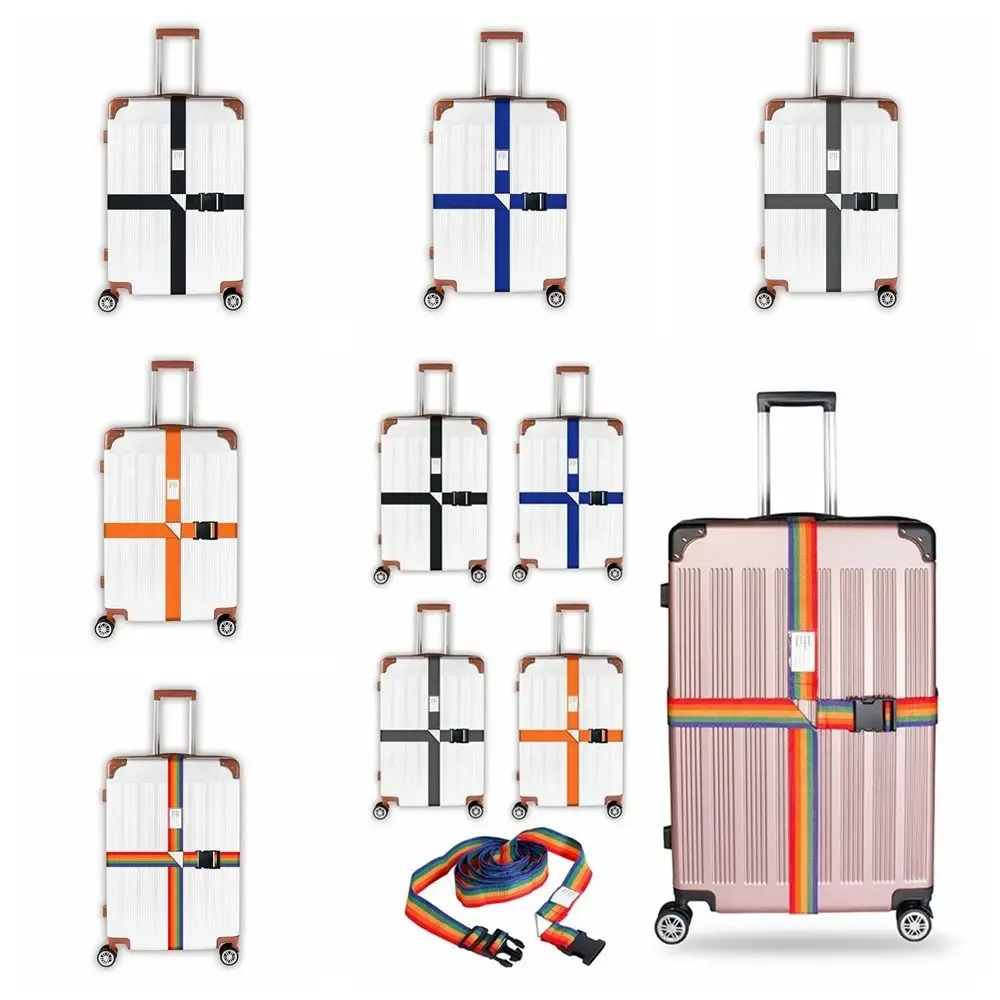 Name Sticker Luggage Buckle Strap Cross Strap Seat Belt Suitcase Safety Buckle Belt Packing Tape Adjustable Baggage Belts