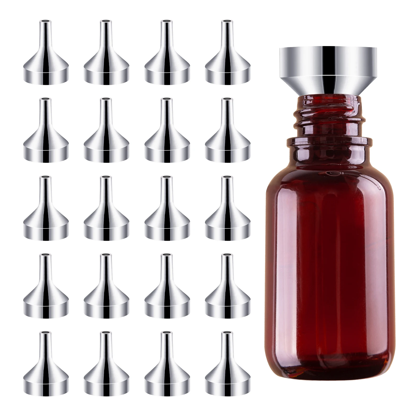 10 Pcs Mini Metal Funnels Gold Silver For Filling Small Bottles Transferring Liquid Refill Perfume Essential Oil Dispensing Tool