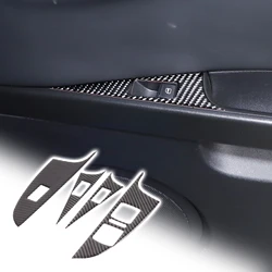 Soft Carbon Fiber Car Inner Door Glass Lifting Frame Panel Trim Sticker For SEAT Leon León Mk2 2008-2012 Car Accessories