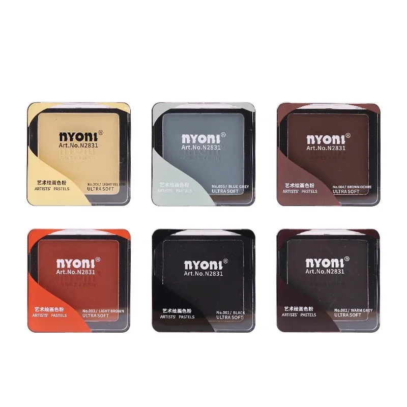 Nyoni 6colors Dry Wet Sketch Toner Paint Graphite Charcoal Color Powder Ultra Soft Artist Pastel Graphite Art Supplies view 2