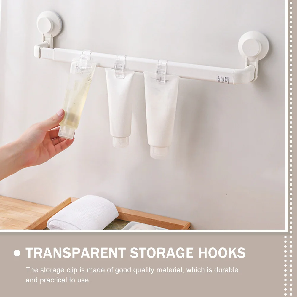 

12Pcs Toothpaste Face Cleanser Holder Clips Home Bathroom Storage Practical Space Saving Hooks Face Storage Clip Hooks