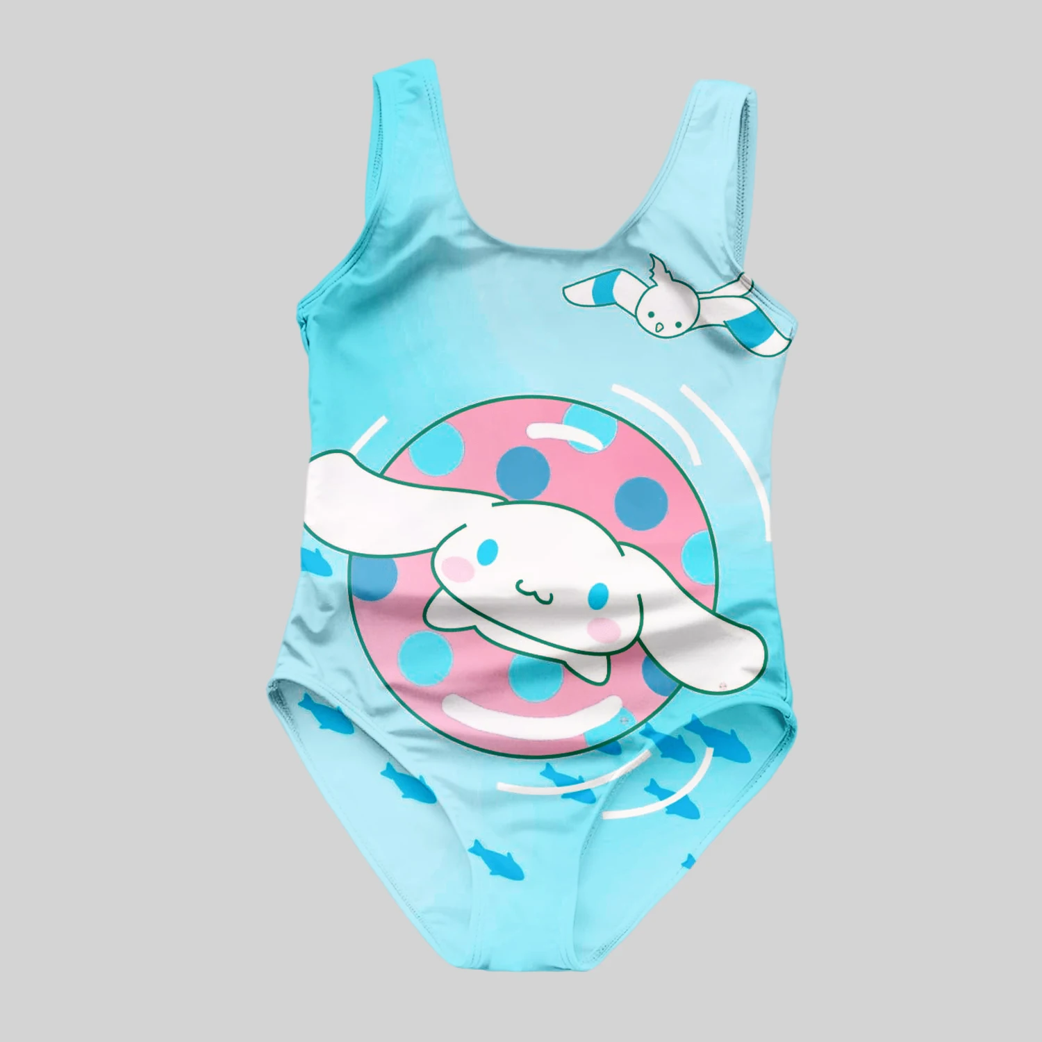 Miniso Cute Children\'s One-Piece Swimsuit Cinnamoroll 3d Print Girls Women Swimsuit Soft Breathable Kids Summer Seaside Clothes