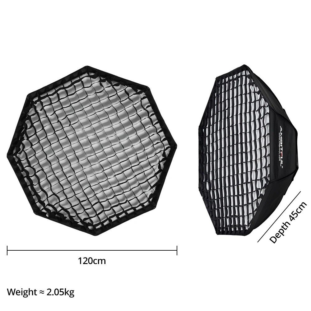 AMBITFUL 22x90cm 95cm Rectangular Octagonal Honeycomb Grid Softbox for Bowens Studio Flash Softbox