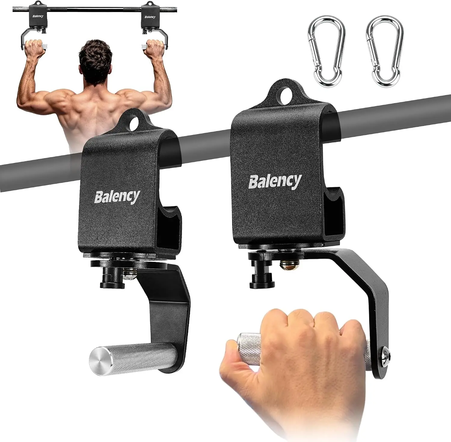 Adjustable Neutral Grip Pull Up Handles, 360° Rotating, Non-Slip, Heavy Duty for Barbell & Cable Machines