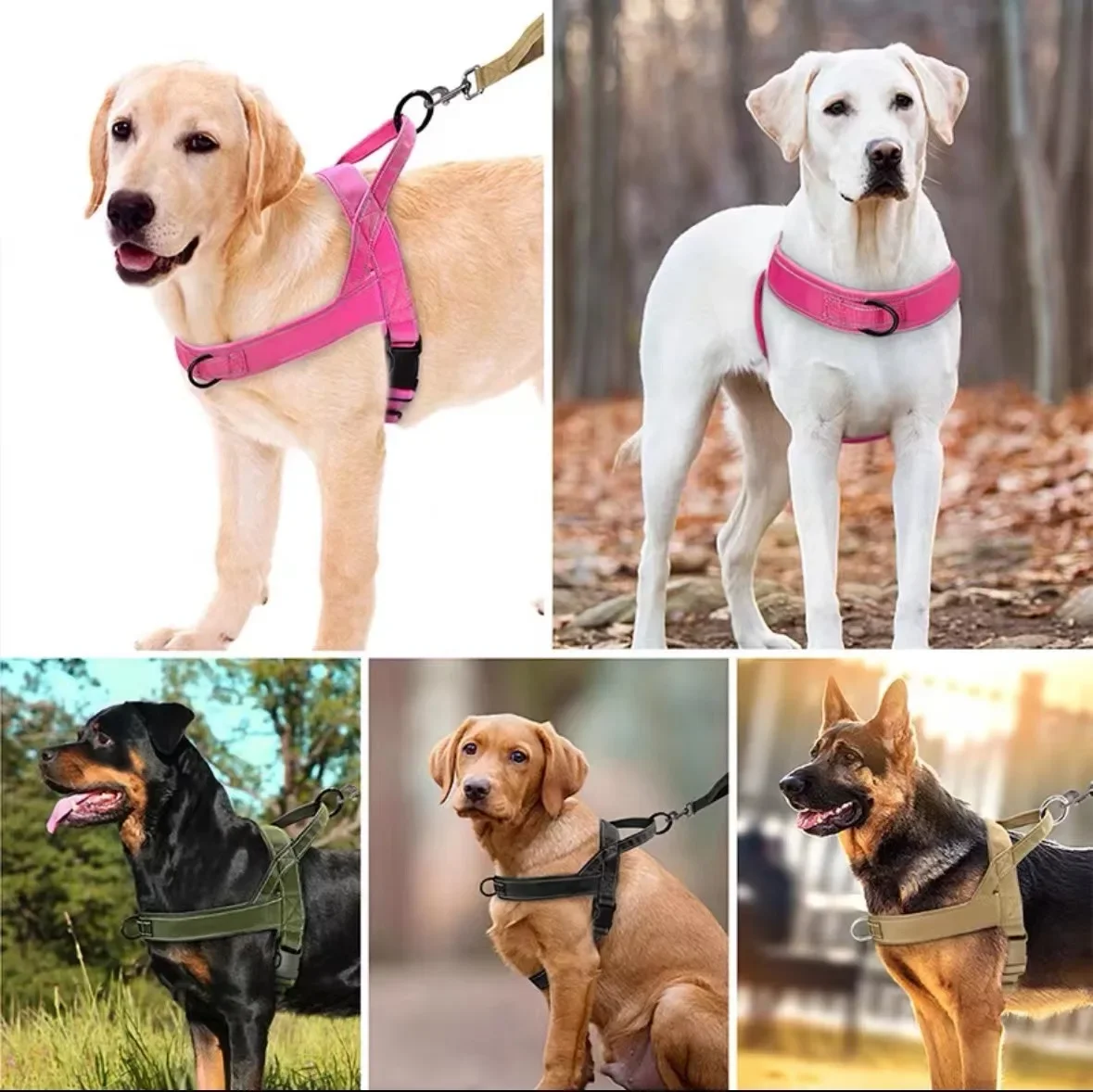 Explosion-Proof Tactical Harness Dog Traction Large Dog Collar Vest Style Golden Retriever Dog Walking Traction Vest - view 6