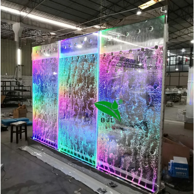 (Customized) hot sell customized mirror stainless steel frame multi color LED water bubble wall